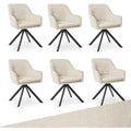Drehstuhl Esszimmer mit Armlehne Beige 6er Set drehbarer esszimmerstuhl Kuechenstuhl er7540657