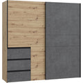 WINN 2 Schiebetuerenschrank Grau dunkelgrau Artisan Oak Betonoptik xw8136215