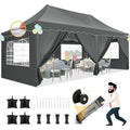 Faltpavillon Wasserdicht Stabil mit 6 Seitenwaenden ( ) Pop Up Pavillon Wellensaum Grau 3x6 UV Schutz 50+ Verdicktem Rahmen fuer Hochzeiten jt9822784