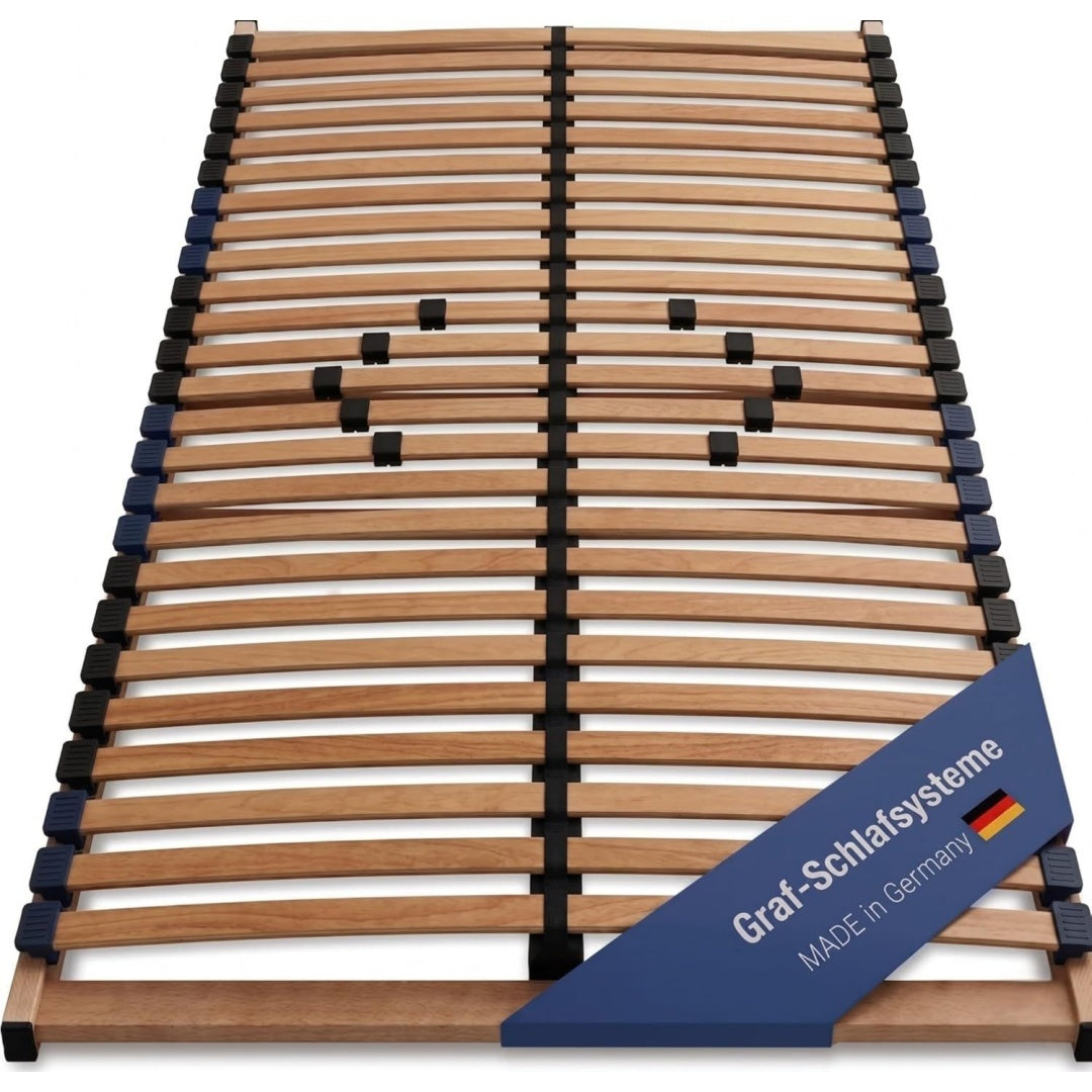 Leo Comfort Lattenrost 7 Zonen 28 Leisten mit 10 Schieber Mittelgurt Selbstmontage ( ) Schwarz 120x200 qd7081520