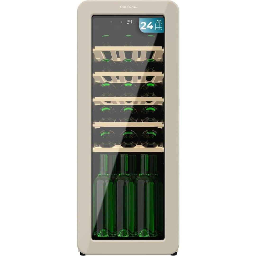 Weinkuehlschrank 24 Flaschen Retro 24 Hit . mit LED-Steuerung Beige Temp. 5-20C NoFrost ms9333899