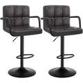 Barhocker 2er Set anthrazit Kunstleder Hoehenverstellbar of3291417