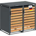 Kestra Muelltonnenbox 2er bis 120 L anthrazit aus Stahl Holzoptik Muelltonnenverkleidung oq9995669