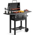 Kompakt Holzkohlegrill mit Deckel holz und Kohle BBQ-Grill Mit Warmhalterost Hoehenverstellung rt9607552