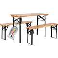 BB-117 NT Hirschgarten Bierzeltgarnitur fuer Balkon - kurze Version 117 cm Laenge - Klappbare Festzeltgarnitur 1x Tisch 2x Bank - Sitzgarnitur aus ub8057819