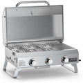 3 Brenner Tragbarer Gasgrill Tischgasgrill mit Grillrost 7Kw Grillflaeche 56 5 34 cm mit Thermometer Deckel Klappbaren Beinen BBQ Campinggrill fuer rn7142255
