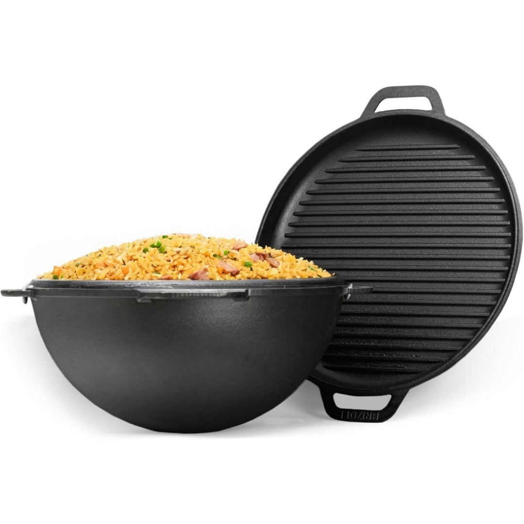 10L Gusseisen Schwenktopf Kazan Asia Kasan mit Deckel-Grillpfanne aus Gusseisen Grillwok Wokpfanne Grill Cast Iron Campingtopf Kessel Traditioneller cd7328895