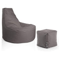 Sessel Sitzsack inkl. Wuerfel Set 80cm anthrazit 35x35cm 30cm Sitzhoehe 90cm Hoehe + Wuerfel ym3148833