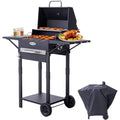 Holzkohlegrill mit Deckel und Abdeckhaube 2-in-1 Stand- Tischgrill Kompakter Balkon Grillwagen ig6738245
