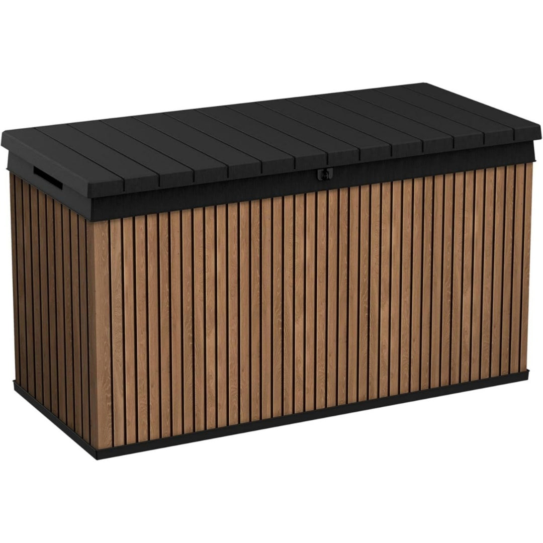 Auflagenbox/Kissenbox 570 Liter l 100% Wasserdicht l mit Belueftung dadurch kein uebler Geruch/Schimmel l Moderne Holzdielenoptik l Deckel belastbar si6950596