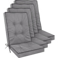 Hochlehner Auflagen Set 2er Grau hellgrau 120 x 50 x 8 cm 4er oder 6er Gartenstuhlauflagen mit dickem Schaumstoffkern fuer hohen Sitzkomfort Polster jo7498831