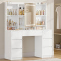 Schminktisch mit Beleuchtung Weiß 40 x 108 x 149,2 cm Helligkeit Einstellbar 7 Schubladen te8303282