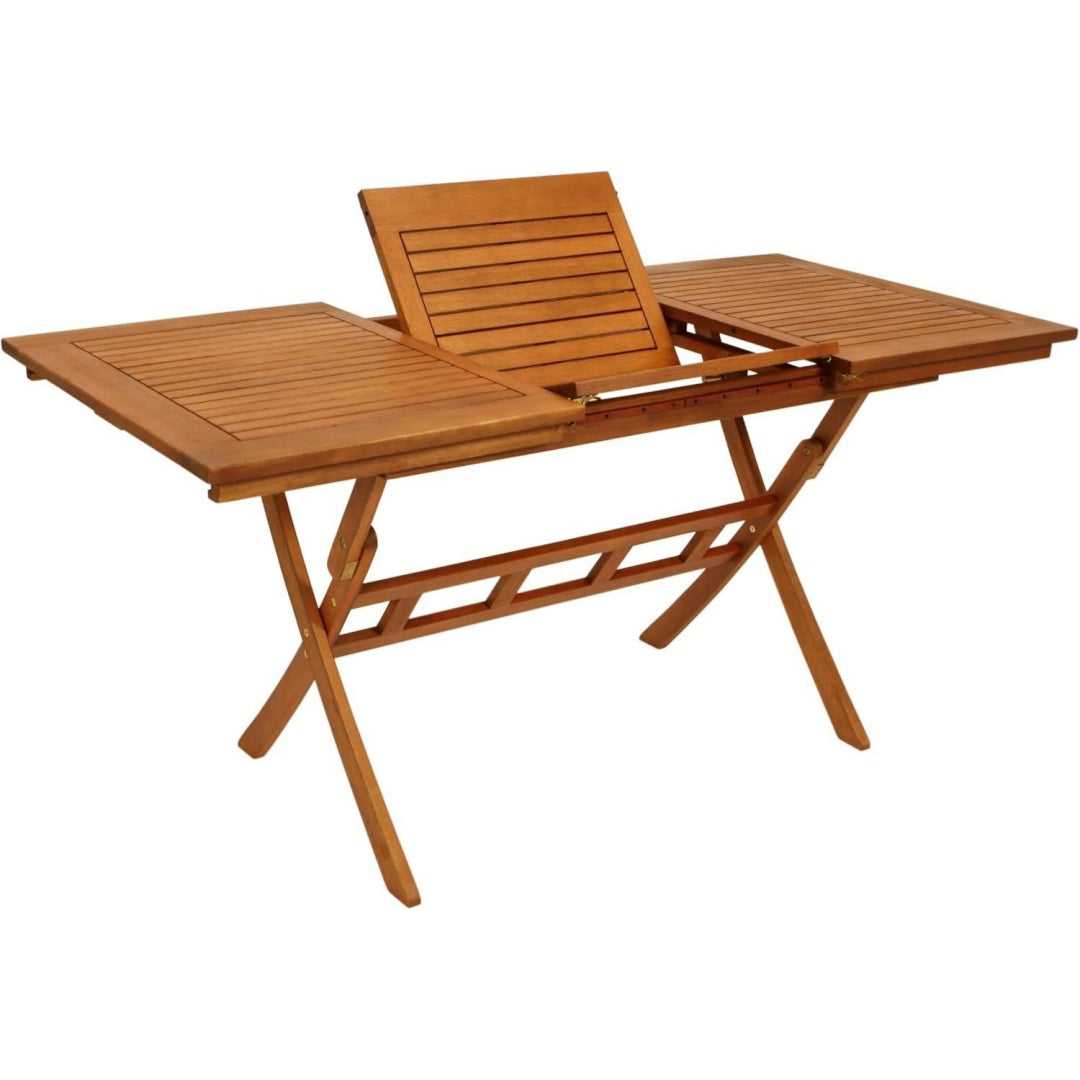 Ausziehtisch Klapptisch 110/Grau holz 160x75cm klappbar und ausziehbar Eukalyptus geoelt dx6980997