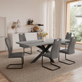 Essgruppen Fuer 4-6 Personen Grau Esstisch Ausziehbar Moderner Grauer MDF-Holztisch pf6140391