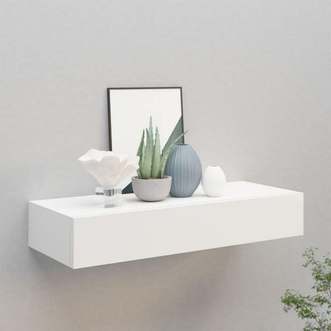 Regalwandregale Ledges-Wandregal Schubladenregal Weiß 60x23,5x10cm MDF on7367088
