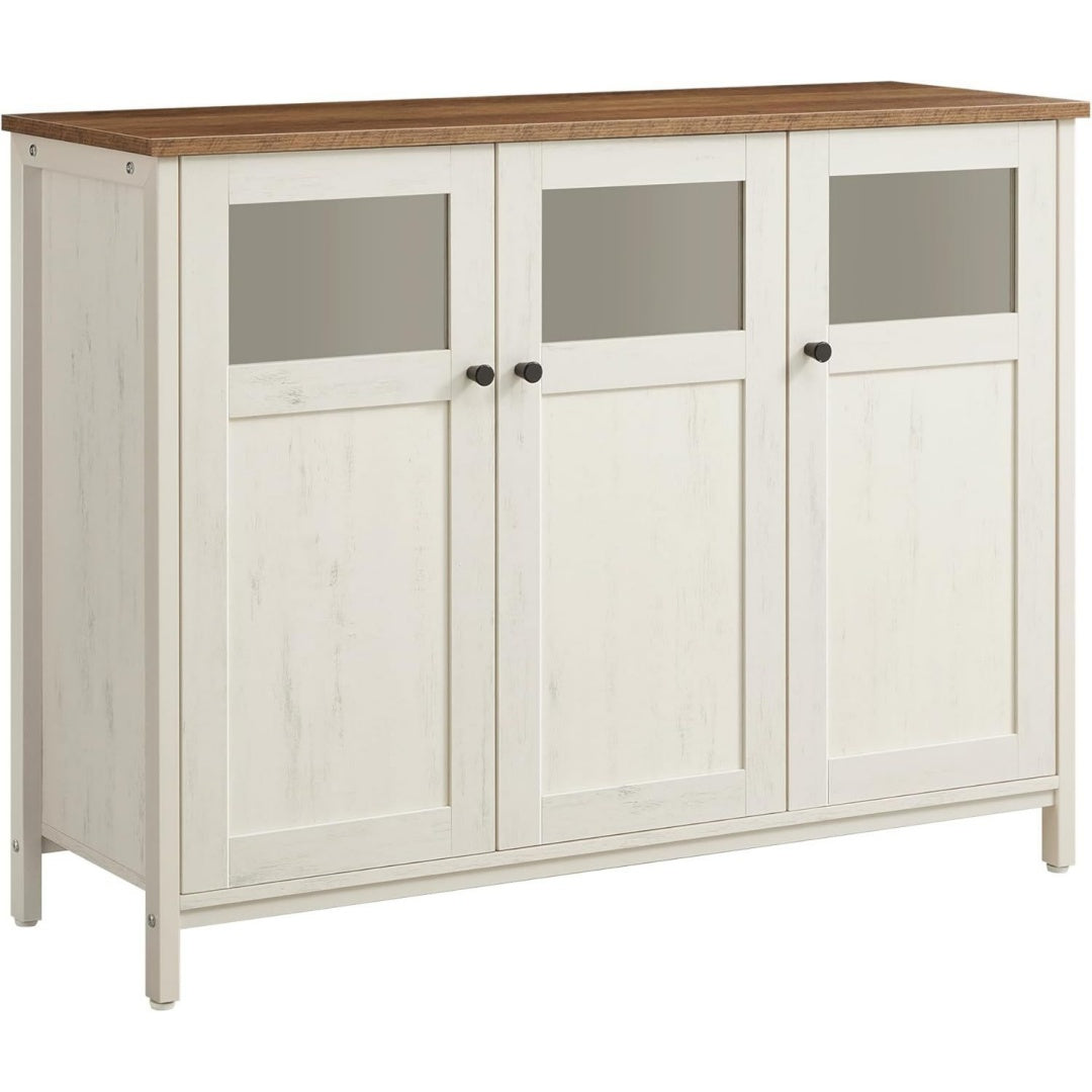 Sideboard Braun weiss Kuechenschrank mit Glastueren Stahlrahmen fc8918726