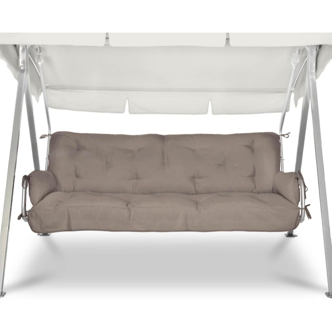 Sitzkissen fuer Hollywoodschaukel mit Zwei Kissen Polster Garten Taupe Auflage fuer Gartenbank Polsterauflage mit Schaumflockenfuellung Sitzer Flair vs7916548