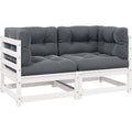 Gartensofa 2-Sitzer Weiß Gartenmoebel 2 Ecksofa mit Kissen Modular Sofa Lounge Sitzgruppe fuer Garten Terrasse Balkon rw3635035