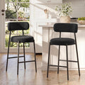 Barhocker 2er Set Schwarz 71cm Sitzhoehe Barstuhl Kuechenstuhl Tresenhocker Bistrohocker mit Rueckenlehne und Fussstuetze qr7789339