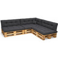 Palettenkissen Palletenauflagen Palettenpolster Palettensofa Palettenmoebel 8er Set Sitzkissen + Rueckenlehne anthrazit 120x80 oz1345337