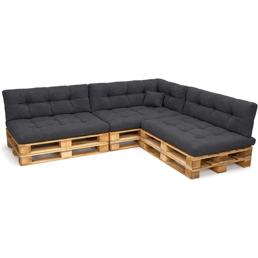 Palettenkissen Palletenauflagen Palettenpolster Palettensofa Palettenmoebel 8er Set Sitzkissen + Rueckenlehne anthrazit 120x80 oz1345337