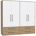 Schrank 200 210 Weiß holz weisser Kleiderschrank Drehtuerenschrank mt1840648