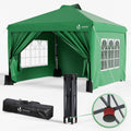 Pavillon Wasserdicht Stabil Winterfest Grün 3x3m Pop Up Faltpavillon mit 4 Seitenteilen und 3 Sandsaecke Faltbar Partyzelt Gartenzelt Gartenpavillon jz7559528