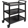 11944 Servier-/Transportwagen aus schwarzem Aluminiumrahmen Schwarz 3 Boeden Abstand je Boden 31 cm yk2201154